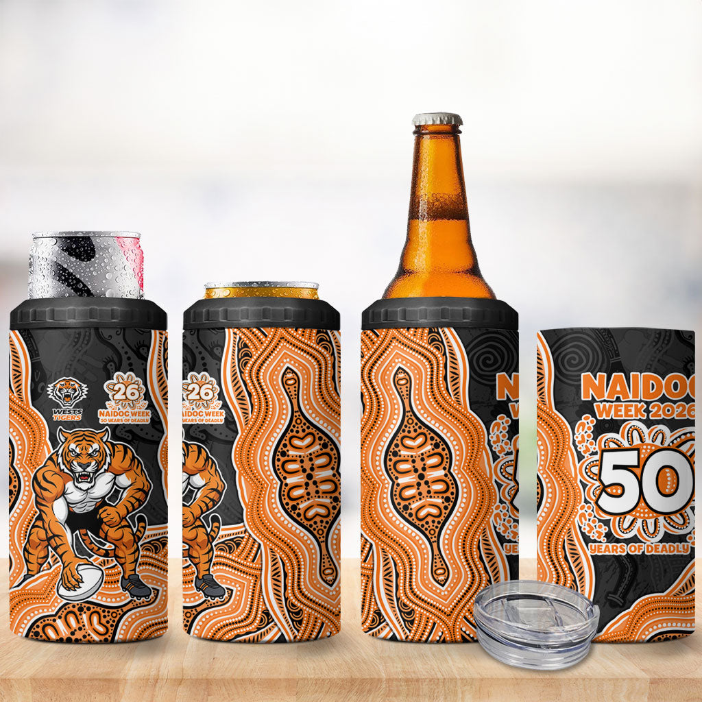 Wests Tigers NAIDOC Week 2026 4 in 1 Can Cooler Tumbler First Nations of Australia Aboriginal Mascot Rugby