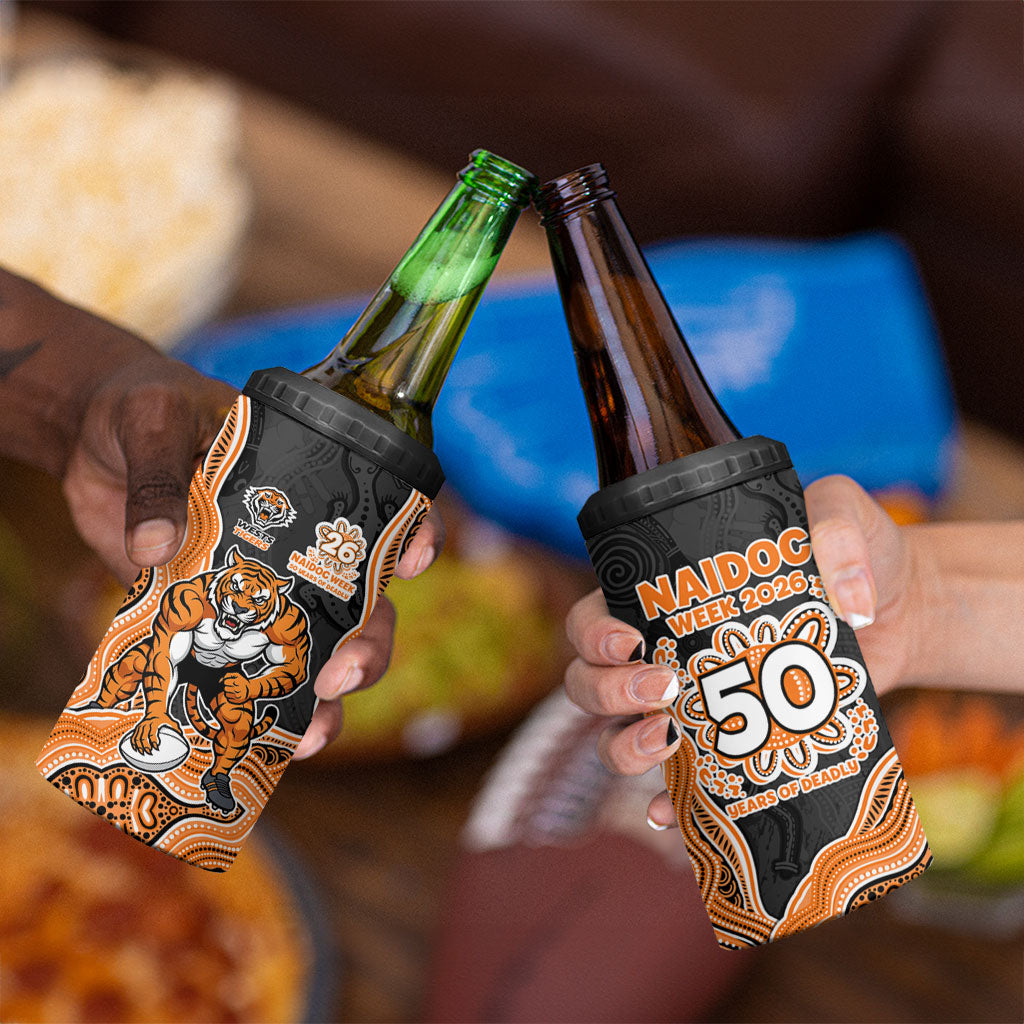 Wests Tigers NAIDOC Week 2026 4 in 1 Can Cooler Tumbler First Nations of Australia Aboriginal Mascot Rugby