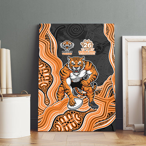 Wests Tigers NAIDOC Week 2026 Canvas Wall Art First Nations of Australia Aboriginal Mascot Rugby