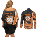 Wests Tigers NAIDOC Week 2026 Couples Matching Off Shoulder Short Dress and Long Sleeve Button Shirt First Nations of Australia Aboriginal Mascot Rugby