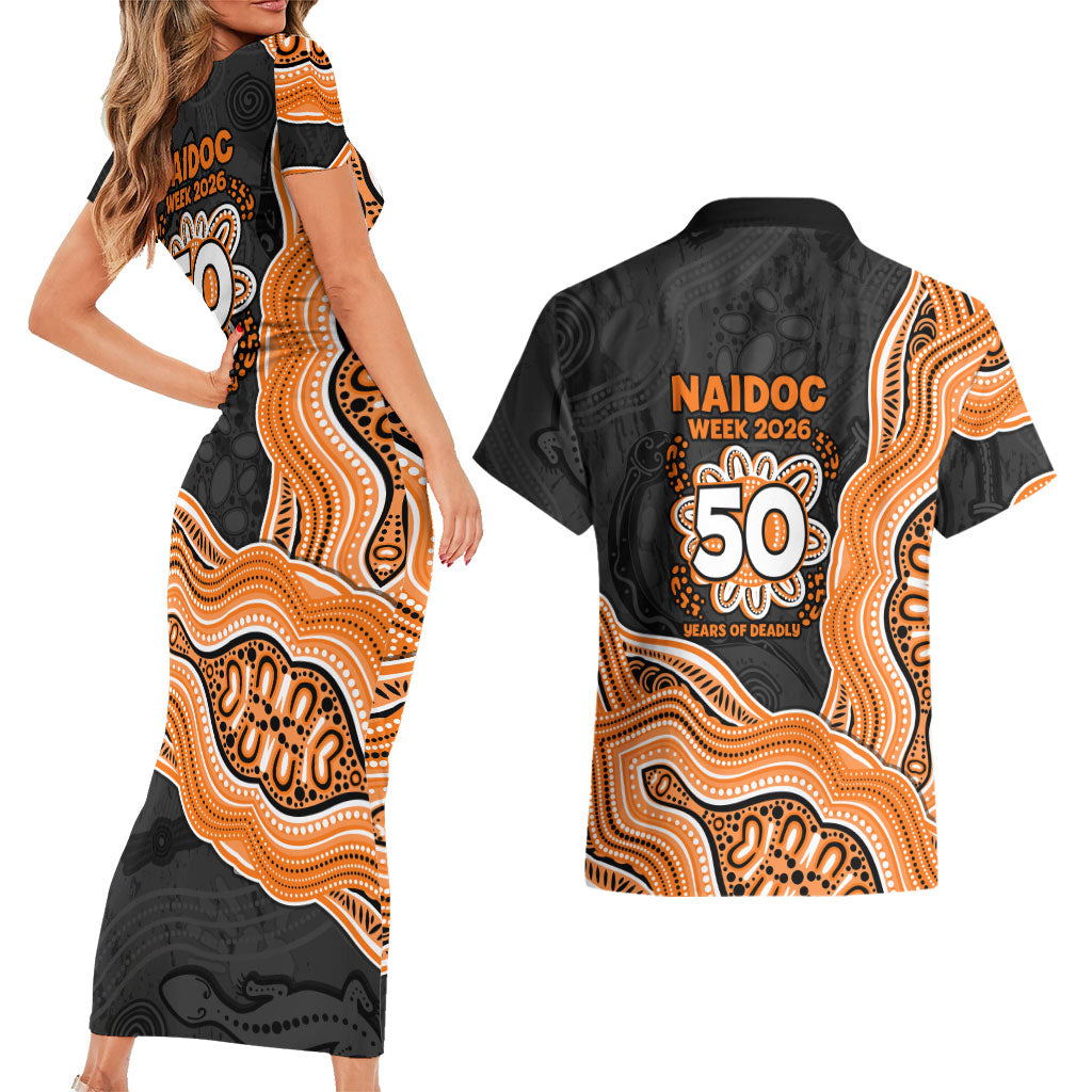 Wests Tigers NAIDOC Week 2026 Couples Matching Short Sleeve Bodycon Dress and Hawaiian Shirt First Nations of Australia Aboriginal Mascot Rugby