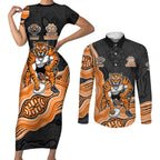 Wests Tigers NAIDOC Week 2026 Couples Matching Short Sleeve Bodycon Dress and Long Sleeve Button Shirt First Nations of Australia Aboriginal Mascot Rugby