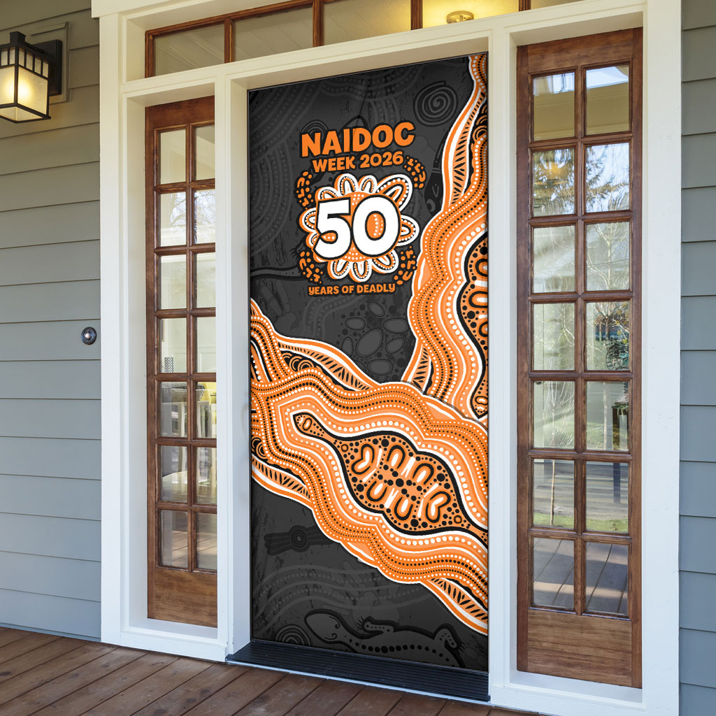 Wests Tigers NAIDOC Week 2026 Door Cover First Nations of Australia Aboriginal Mascot Rugby