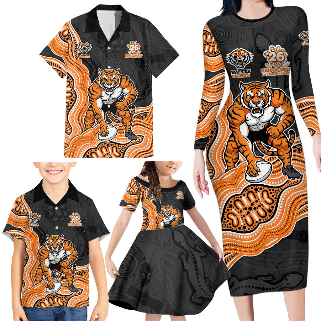 Wests Tigers NAIDOC Week 2026 Family Matching Long Sleeve Bodycon Dress and Hawaiian Shirt First Nations of Australia Aboriginal Mascot Rugby