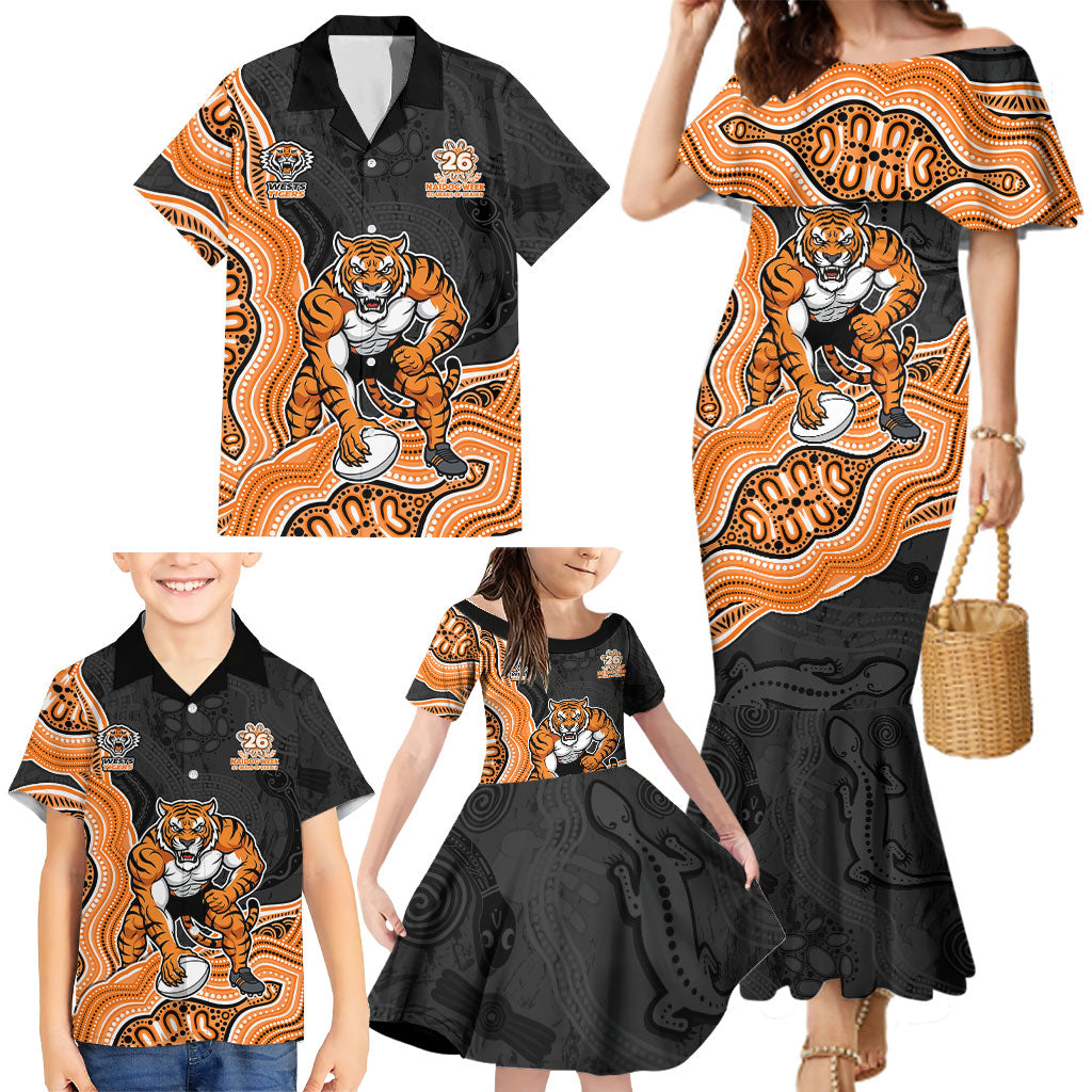 Wests Tigers NAIDOC Week 2026 Family Matching Mermaid Dress and Hawaiian Shirt First Nations of Australia Aboriginal Mascot Rugby