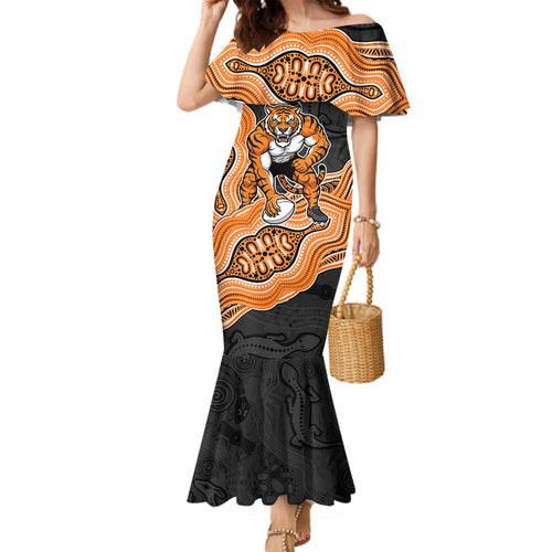 Wests Tigers NAIDOC Week 2026 Family Matching Mermaid Dress and Hawaiian Shirt First Nations of Australia Aboriginal Mascot Rugby