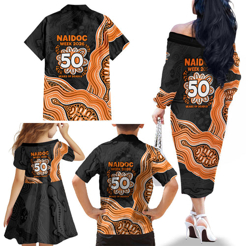 Wests Tigers NAIDOC Week 2026 Family Matching Off The Shoulder Long Sleeve Dress and Hawaiian Shirt First Nations of Australia Aboriginal Mascot Rugby