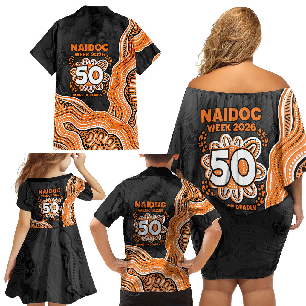Wests Tigers NAIDOC Week 2026 Family Matching Off Shoulder Short Dress and Hawaiian Shirt First Nations of Australia Aboriginal Mascot Rugby