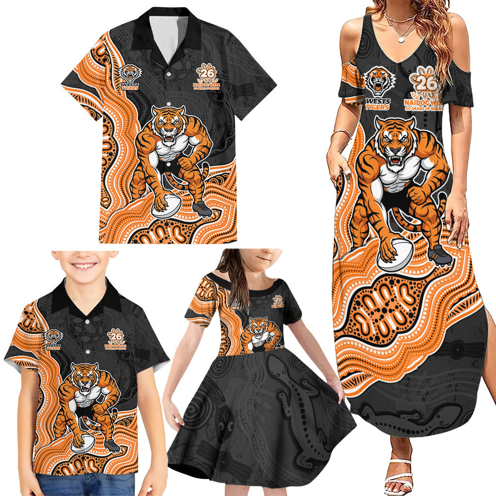 Wests Tigers NAIDOC Week 2026 Family Matching Summer Maxi Dress and Hawaiian Shirt First Nations of Australia Aboriginal Mascot Rugby