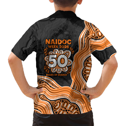 Wests Tigers NAIDOC Week 2026 Kid Hawaiian Shirt First Nations of Australia Aboriginal Mascot Rugby