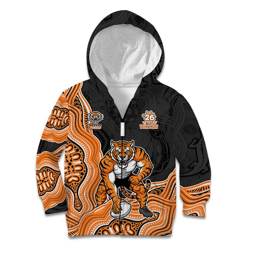 Wests Tigers NAIDOC Week 2026 Kid Hoodie First Nations of Australia Aboriginal Mascot Rugby