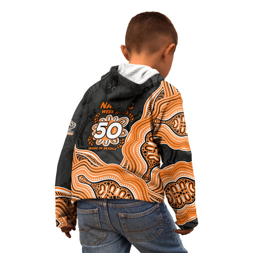 Wests Tigers NAIDOC Week 2026 Kid Hoodie First Nations of Australia Aboriginal Mascot Rugby