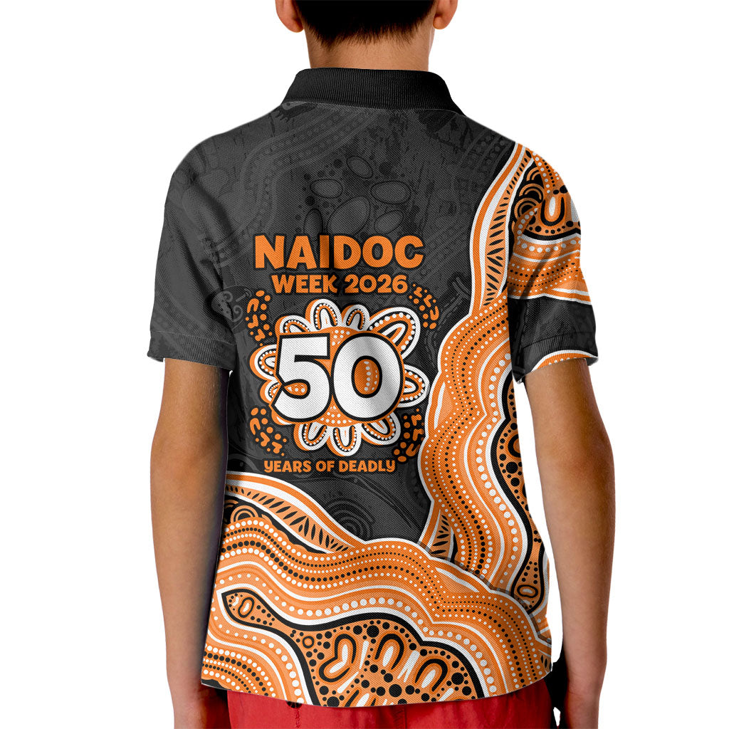 Wests Tigers NAIDOC Week 2026 Kid Polo Shirt First Nations of Australia Aboriginal Mascot Rugby