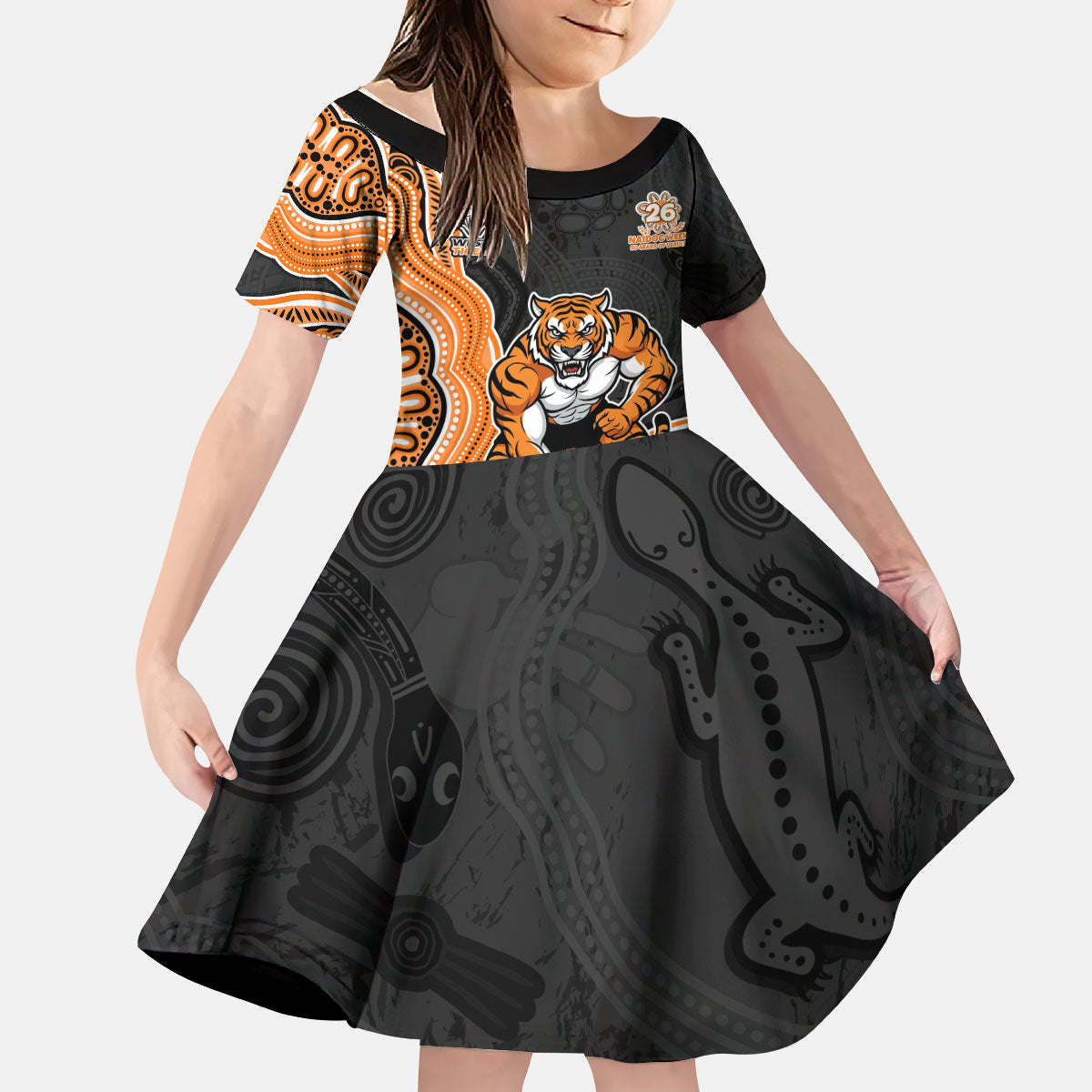 Wests Tigers NAIDOC Week 2026 Kid Short Sleeve Dress First Nations of Australia Aboriginal Mascot Rugby