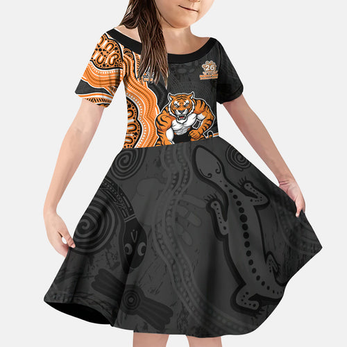 Wests Tigers NAIDOC Week 2026 Kid Short Sleeve Dress First Nations of Australia Aboriginal Mascot Rugby