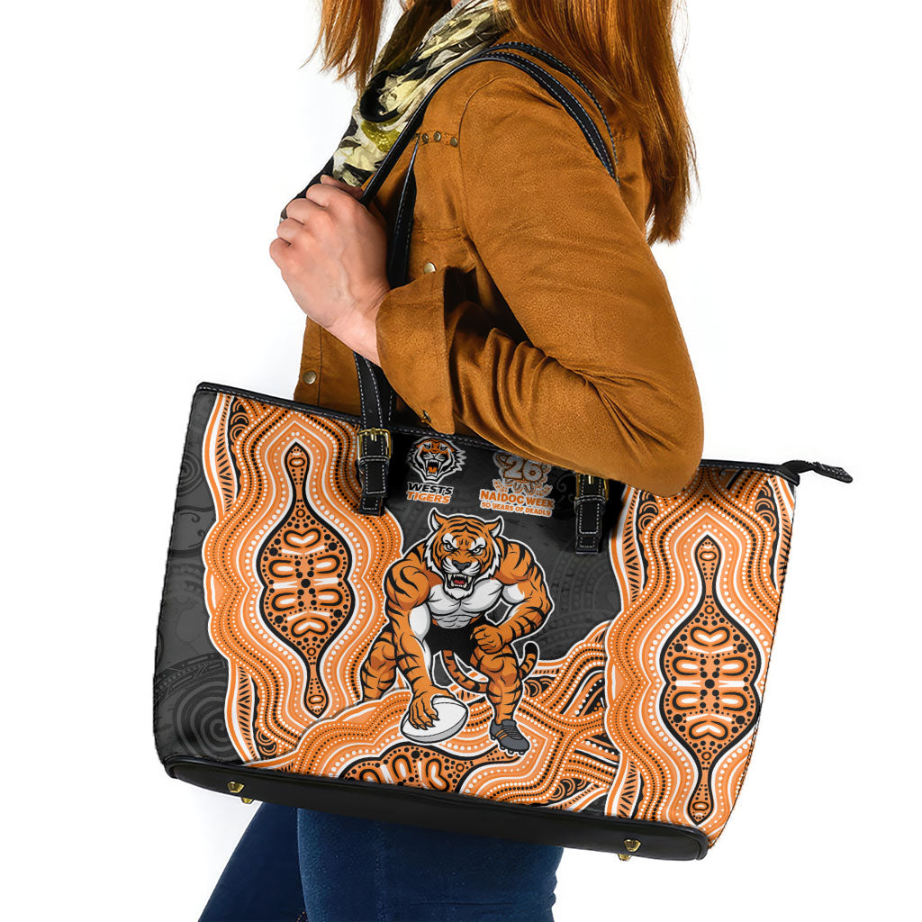 Wests Tigers NAIDOC Week 2026 Leather Tote Bag First Nations of Australia Aboriginal Mascot Rugby
