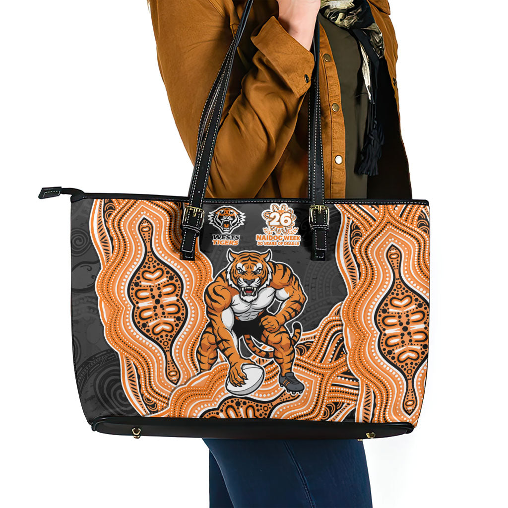 Wests Tigers NAIDOC Week 2026 Leather Tote Bag First Nations of Australia Aboriginal Mascot Rugby