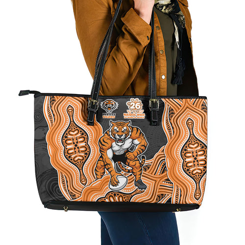 Wests Tigers NAIDOC Week 2026 Leather Tote Bag First Nations of Australia Aboriginal Mascot Rugby