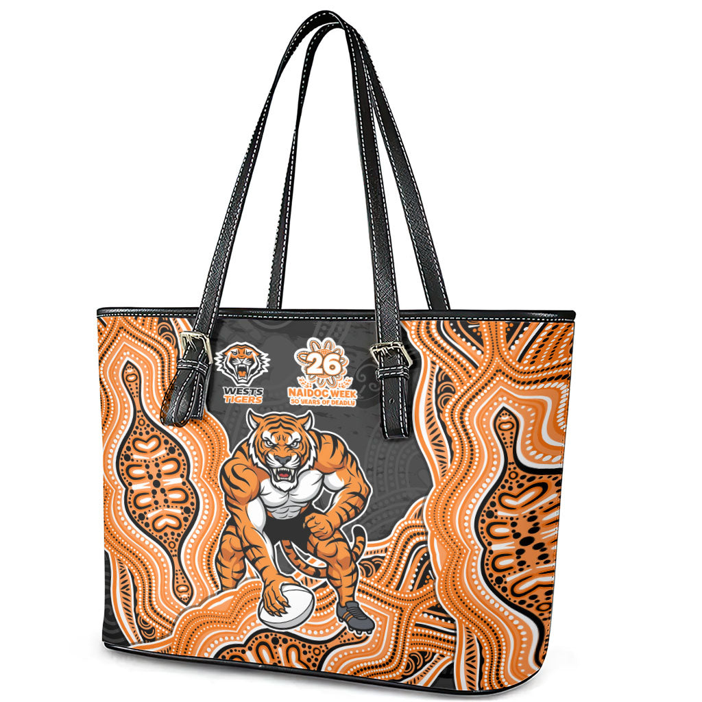 Wests Tigers NAIDOC Week 2026 Leather Tote Bag First Nations of Australia Aboriginal Mascot Rugby