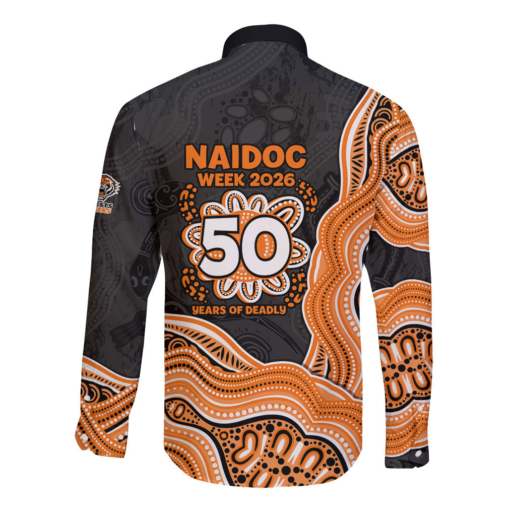 Wests Tigers NAIDOC Week 2026 Long Sleeve Button Shirt First Nations of Australia Aboriginal Mascot Rugby