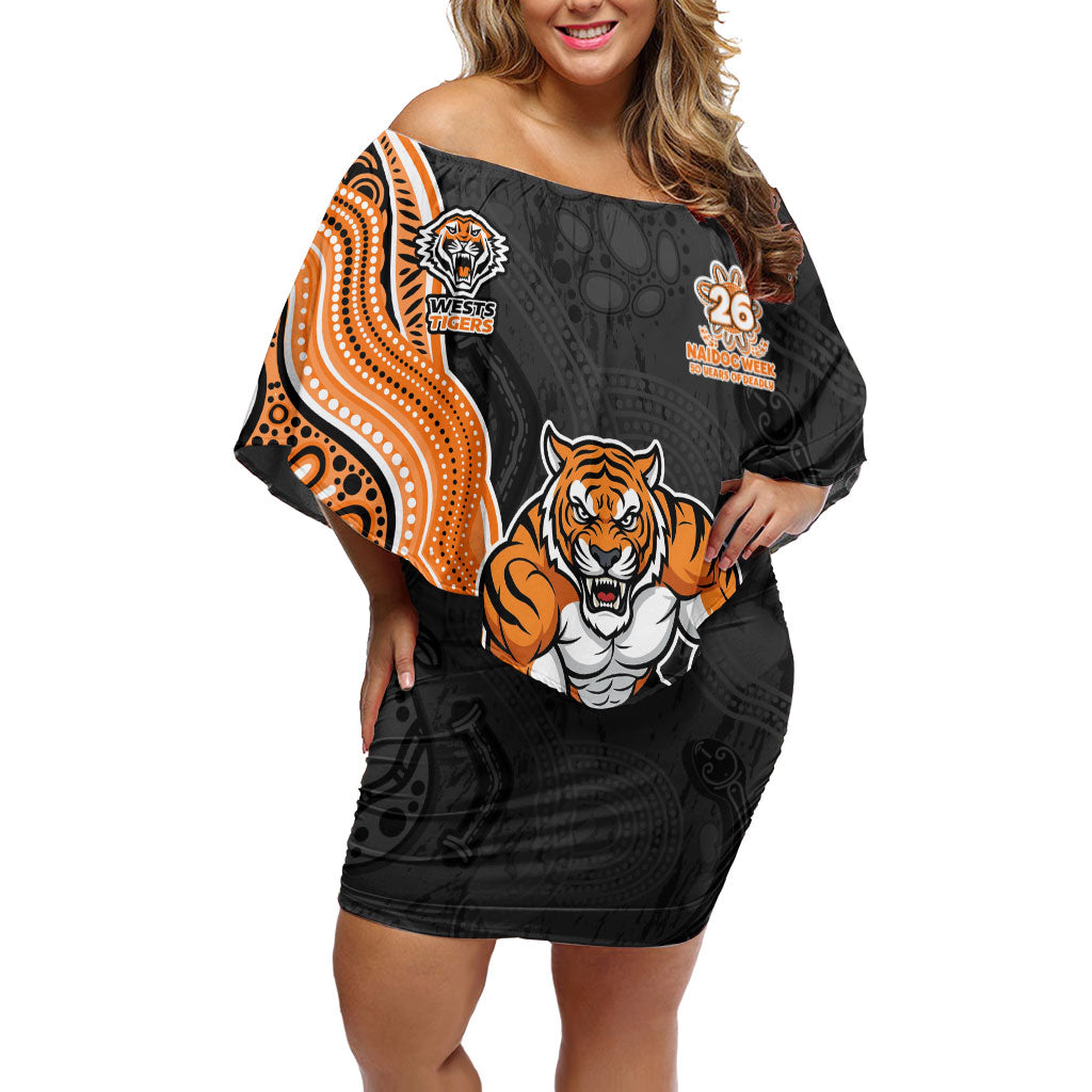 Wests Tigers NAIDOC Week 2026 Off Shoulder Short Dress First Nations of Australia Aboriginal Mascot Rugby