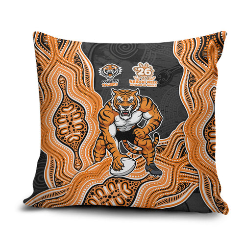 Wests Tigers NAIDOC Week 2026 Pillow Cover First Nations of Australia Aboriginal Mascot Rugby