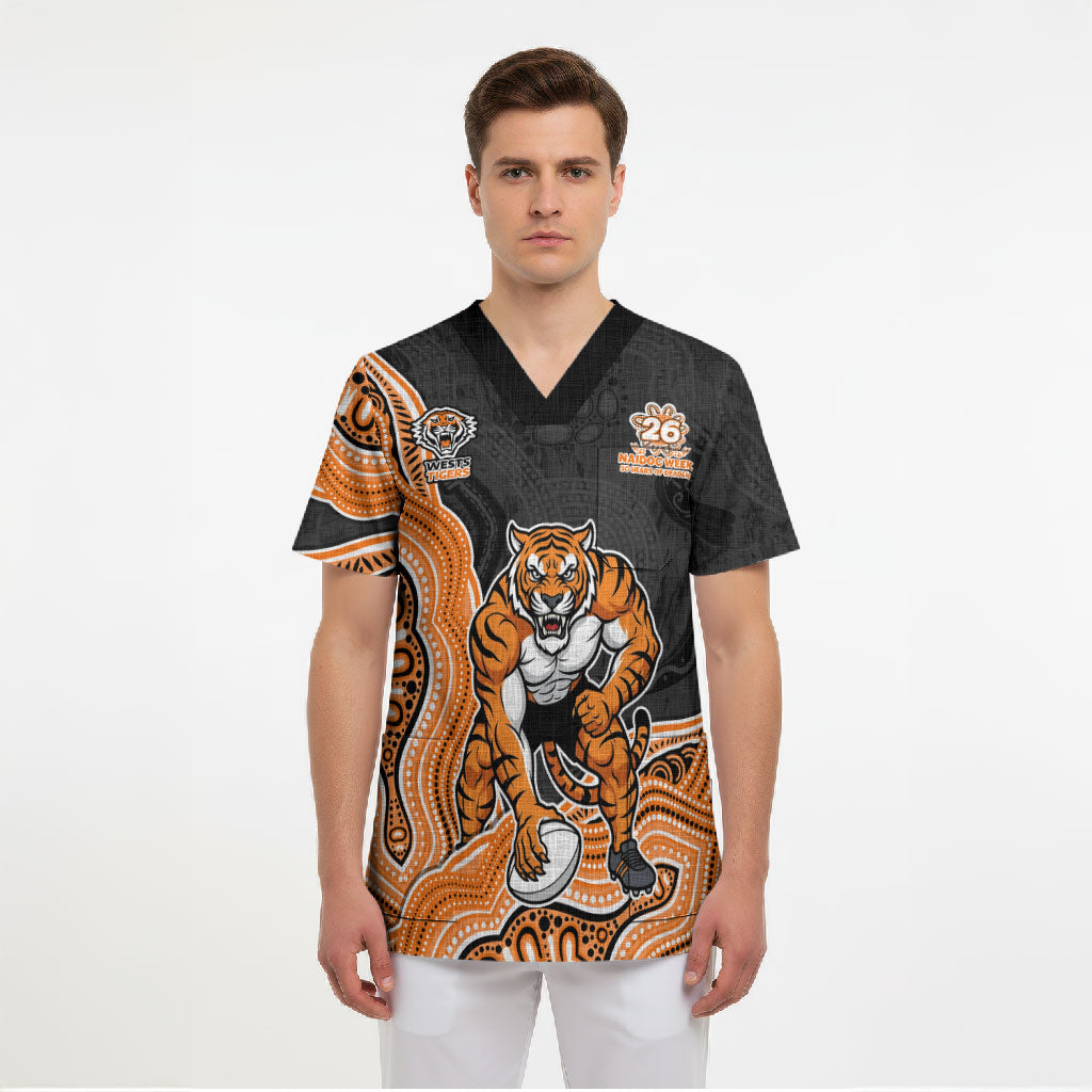 Wests Tigers NAIDOC Week 2026 Scrub Top First Nations of Australia Aboriginal Mascot Rugby