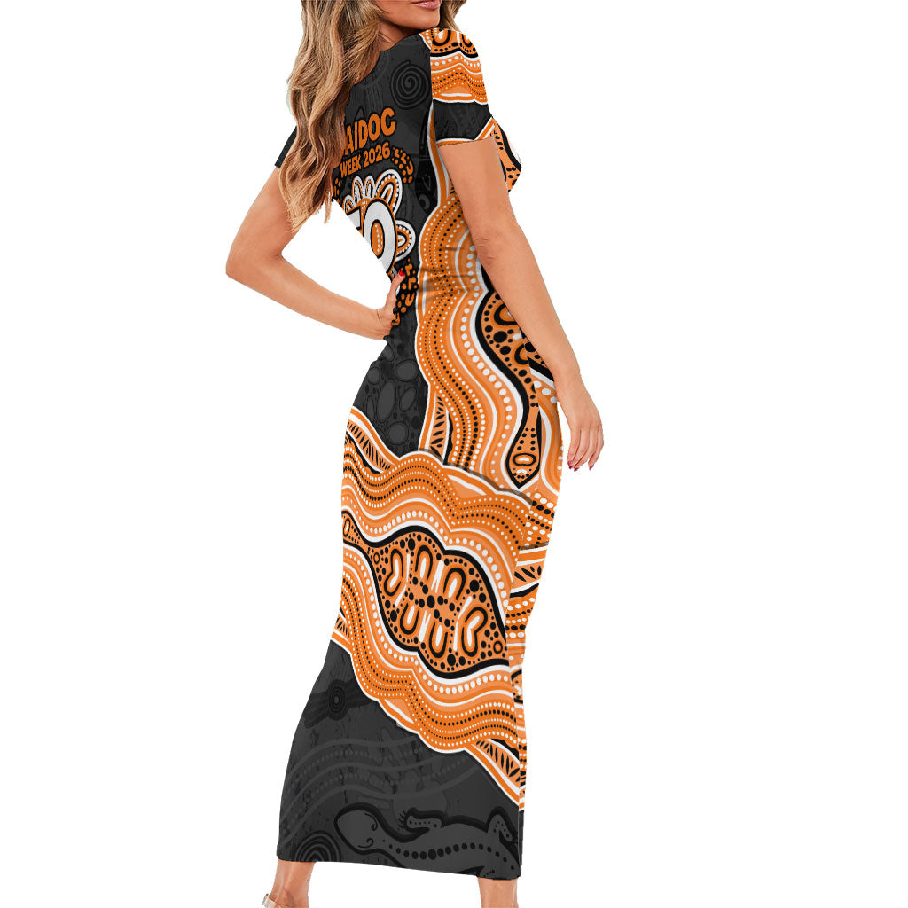 Wests Tigers NAIDOC Week 2026 Short Sleeve Bodycon Dress First Nations of Australia Aboriginal Mascot Rugby