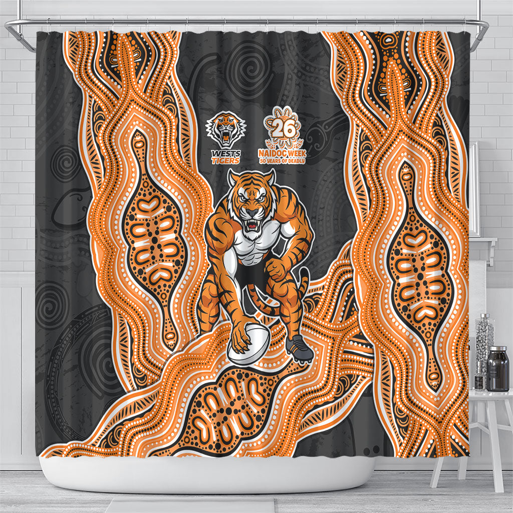 Wests Tigers NAIDOC Week 2026 Shower Curtain First Nations of Australia Aboriginal Mascot Rugby