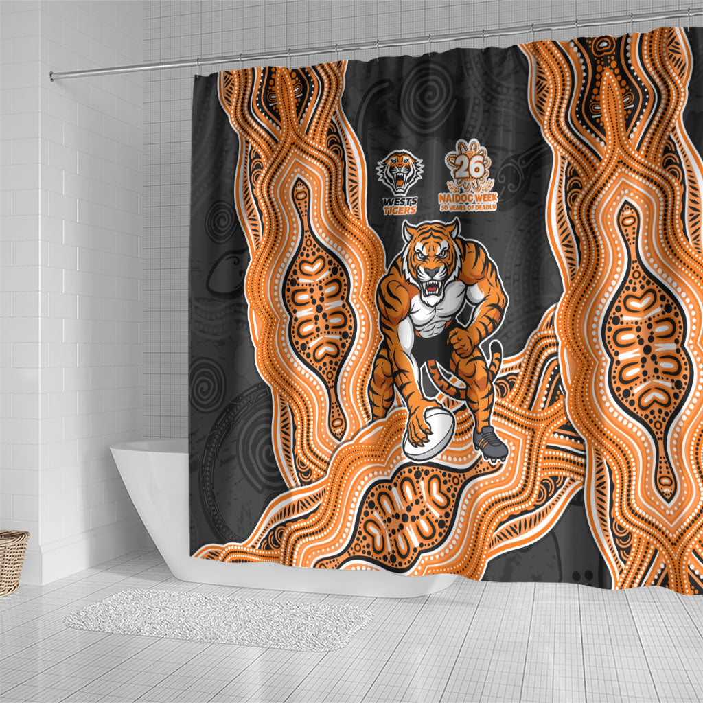 Wests Tigers NAIDOC Week 2026 Shower Curtain First Nations of Australia Aboriginal Mascot Rugby