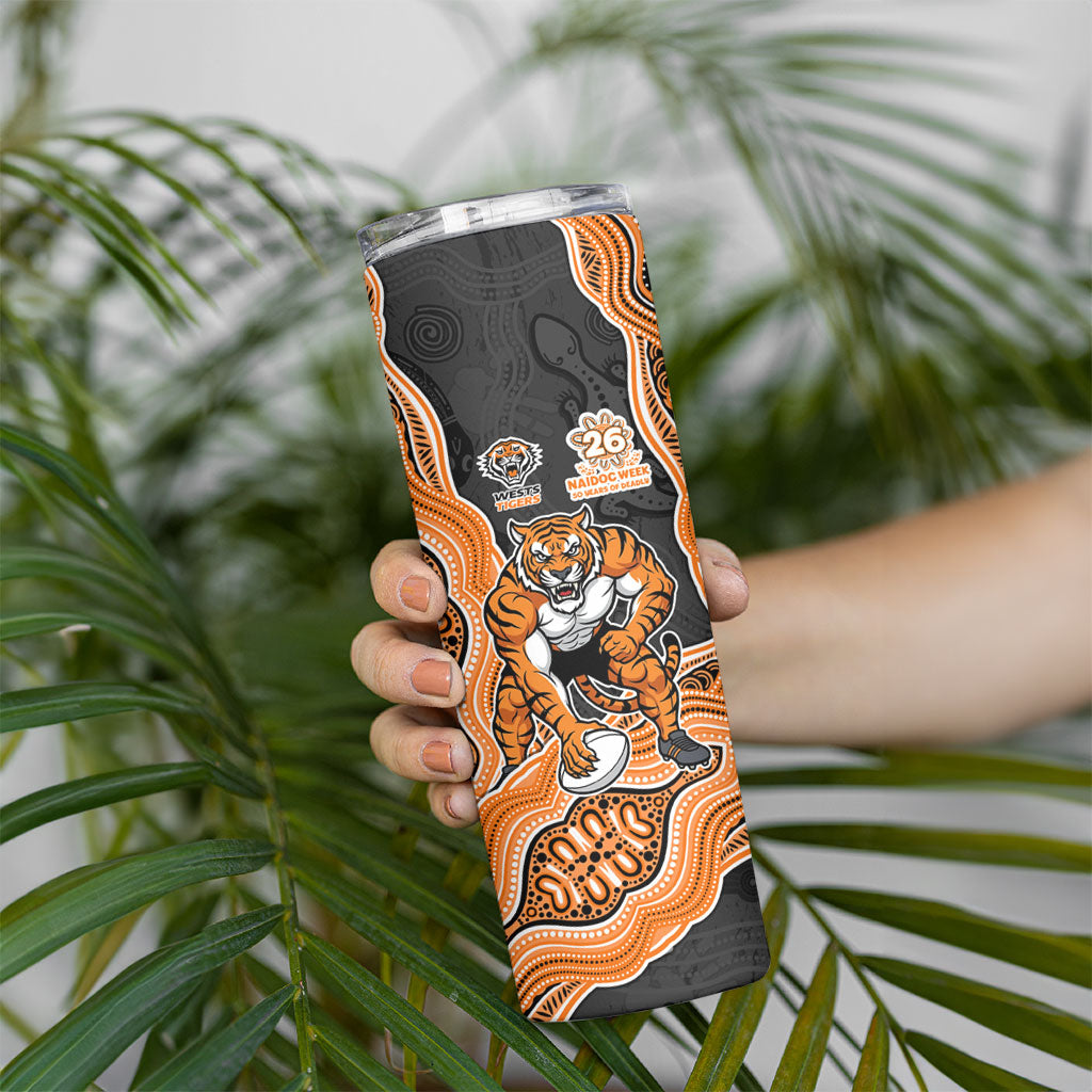 Wests Tigers NAIDOC Week 2026 Skinny Tumbler First Nations of Australia Aboriginal Mascot Rugby