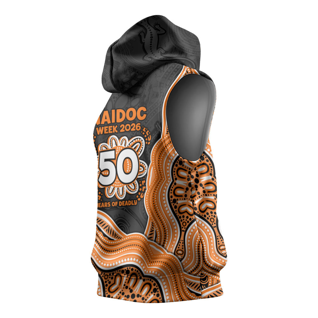 Wests Tigers NAIDOC Week 2026 Sleeveless Hoodie First Nations of Australia Aboriginal Mascot Rugby