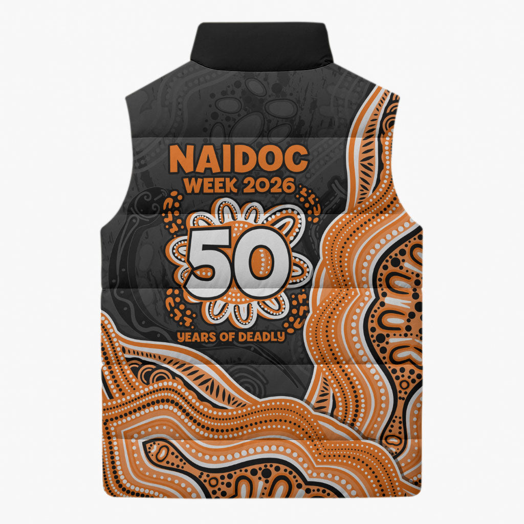 Wests Tigers NAIDOC Week 2026 Sleeveless Puffer Jacket First Nations of Australia Aboriginal Mascot Rugby