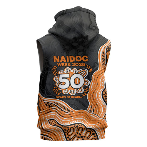 Wests Tigers NAIDOC Week 2026 Sleeveless Zip Hoodie First Nations of Australia Aboriginal Mascot Rugby
