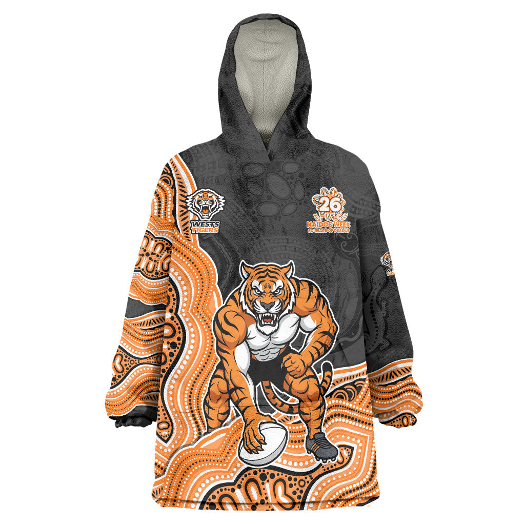 Wests Tigers NAIDOC Week 2026 Wearable Blanket Hoodie First Nations of Australia Aboriginal Mascot Rugby