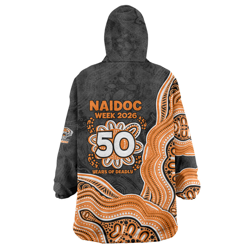 Wests Tigers NAIDOC Week 2026 Wearable Blanket Hoodie First Nations of Australia Aboriginal Mascot Rugby