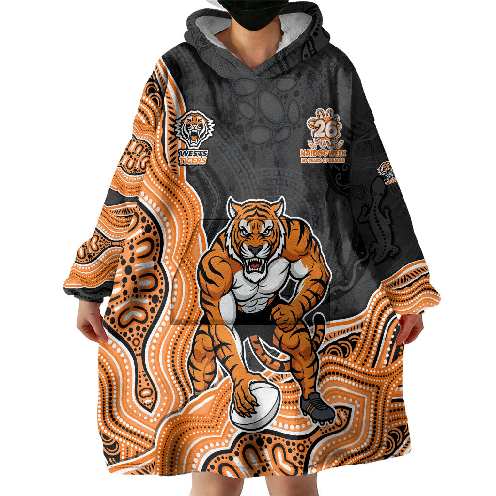 Wests Tigers NAIDOC Week 2026 Wearable Blanket Hoodie First Nations of Australia Aboriginal Mascot Rugby