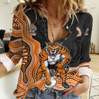 Wests Tigers NAIDOC Week 2026 Women Casual Shirt First Nations of Australia Aboriginal Mascot Rugby