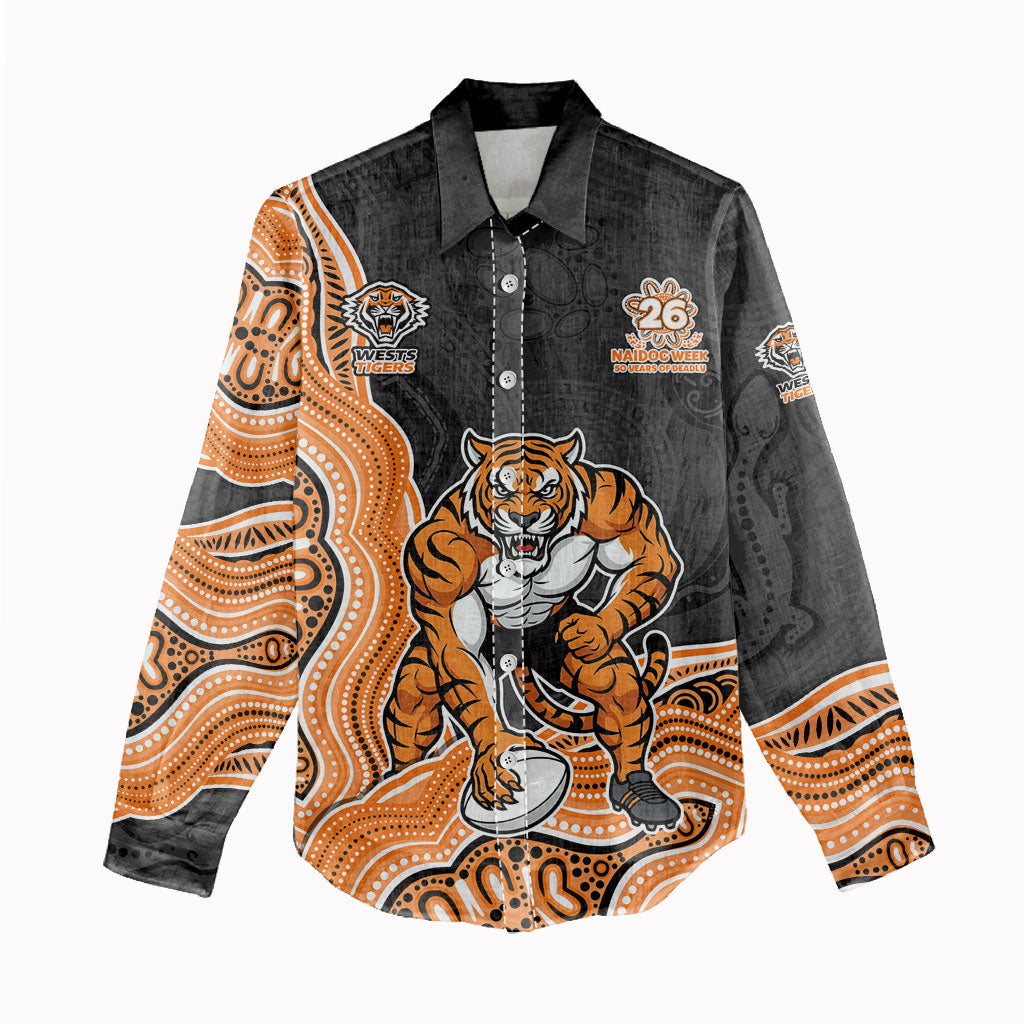 Wests Tigers NAIDOC Week 2026 Women Casual Shirt First Nations of Australia Aboriginal Mascot Rugby