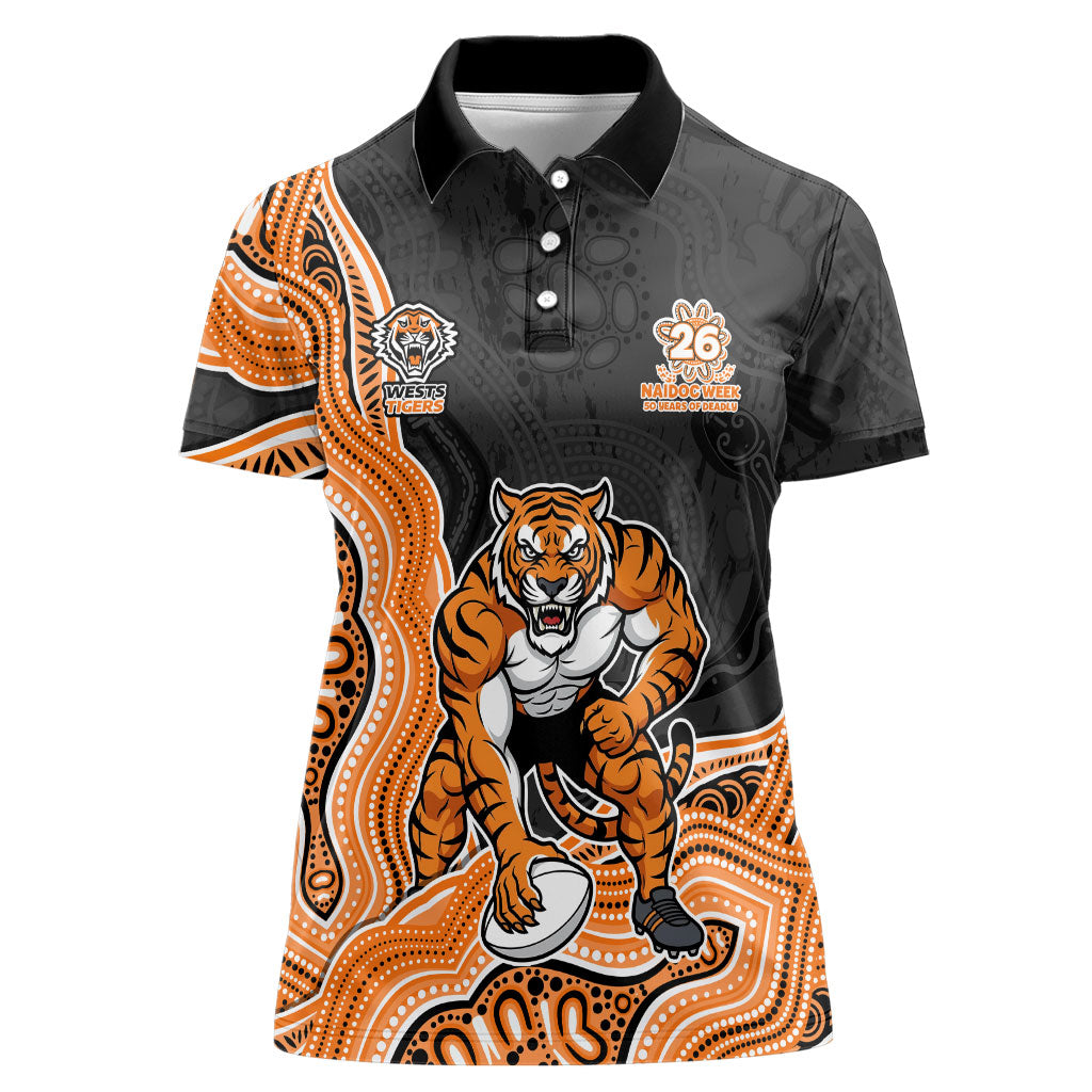 Wests Tigers NAIDOC Week 2026 Women Polo Shirt First Nations of Australia Aboriginal Mascot Rugby