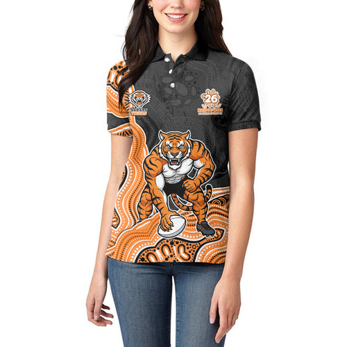 Wests Tigers NAIDOC Week 2026 Women Polo Shirt First Nations of Australia Aboriginal Mascot Rugby