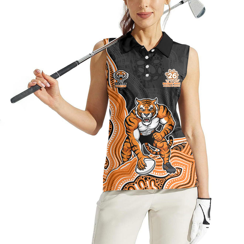 Wests Tigers NAIDOC Week 2026 Women Sleeveless Polo Shirt First Nations of Australia Aboriginal Mascot Rugby