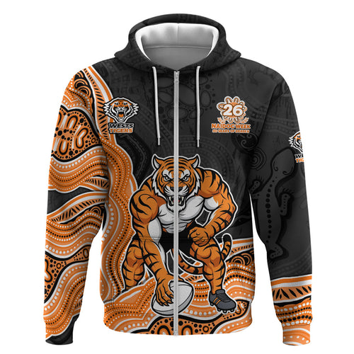 Wests Tigers NAIDOC Week 2026 Zip Hoodie First Nations of Australia Aboriginal Mascot Rugby