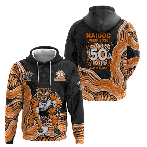 Wests Tigers NAIDOC Week 2026 Zip Hoodie First Nations of Australia Aboriginal Mascot Rugby