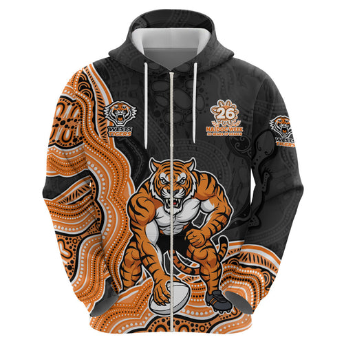 Wests Tigers NAIDOC Week 2026 Zip Hoodie First Nations of Australia Aboriginal Mascot Rugby