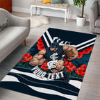 Personalised Carlton Blues ANZAC Area Rug Military Remembrance Australian Football Mascot Camouflage