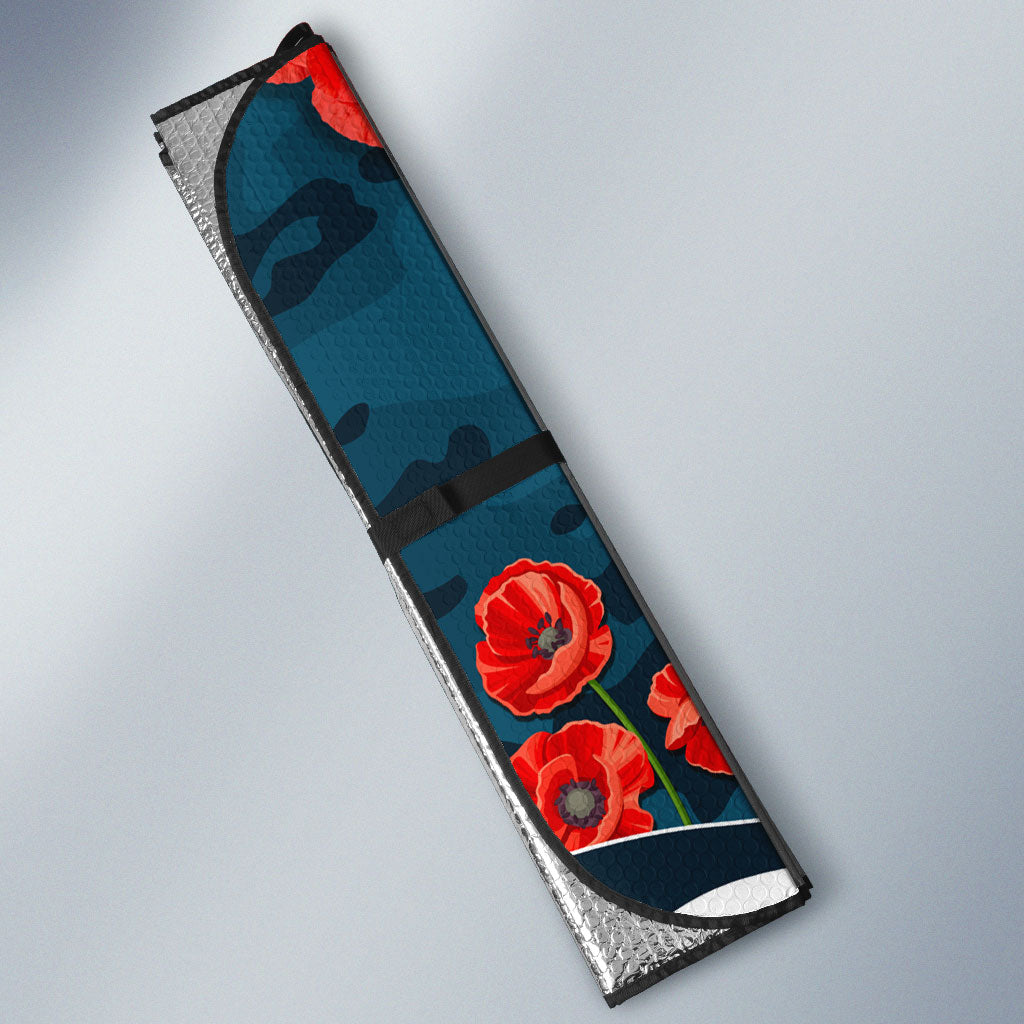 Personalised Carlton Blues ANZAC Auto Sun Shade Military Remembrance Australian Football Mascot Camouflage