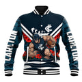 Personalised Carlton Blues ANZAC Baseball Jacket Military Remembrance Australian Football Mascot Camouflage