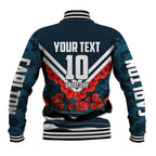 Personalised Carlton Blues ANZAC Baseball Jacket Military Remembrance Australian Football Mascot Camouflage