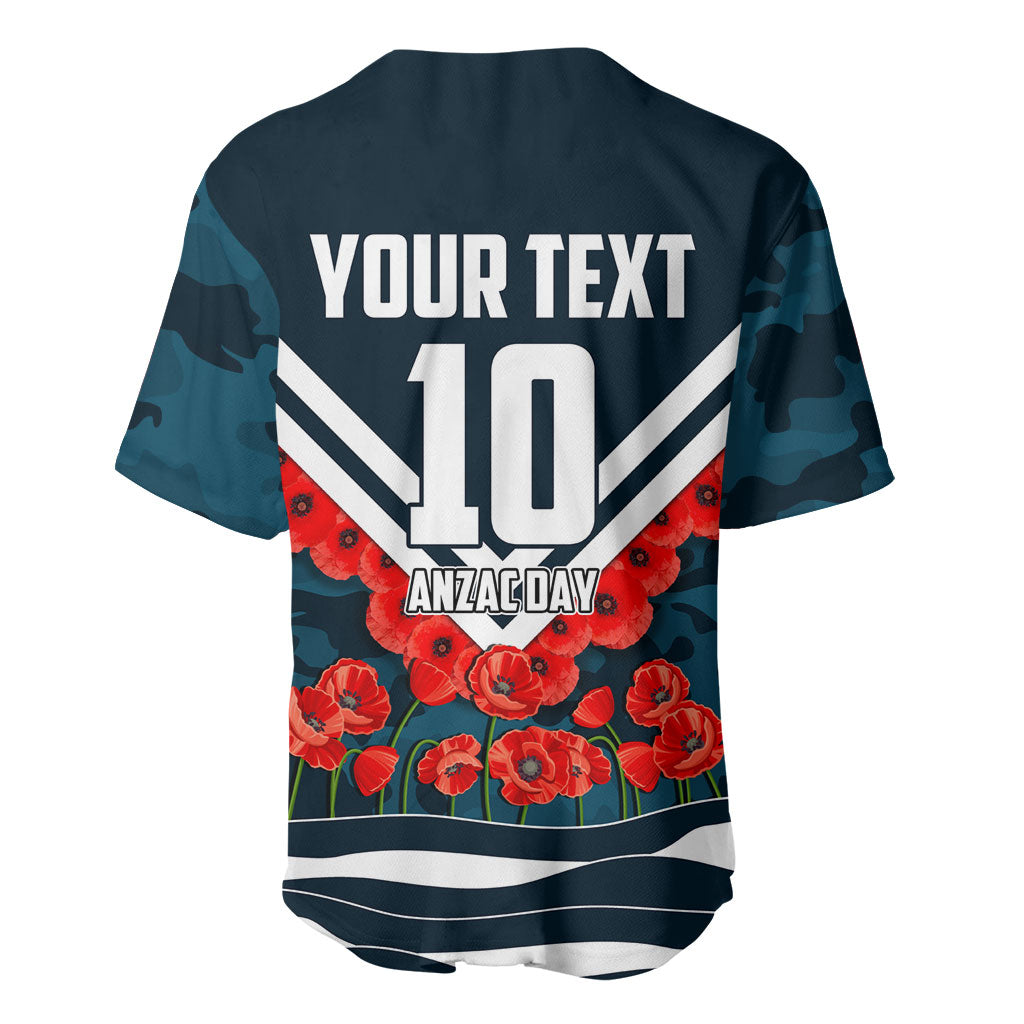 Personalised Carlton Blues ANZAC Baseball Jersey Military Remembrance Australian Football Mascot Camouflage